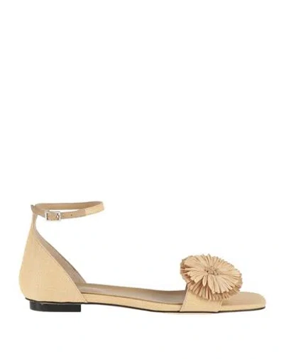 Serena Uziyel Woman Sandals Beige Size 8 Textile Fibers In Nude