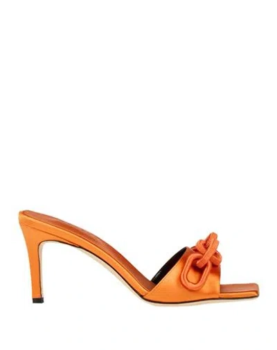 Serena Uziyel Woman Sandals Mandarin Size 8 Textile Fibers In Orange