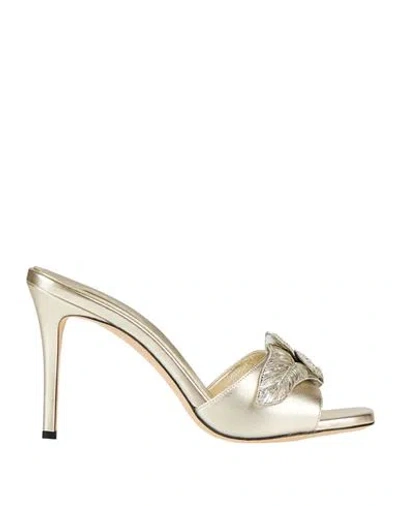 Serena Uziyel Woman Sandals Platinum Size 8 Leather In Gold