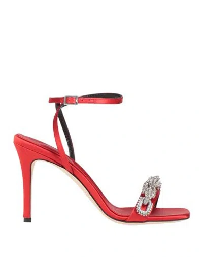 Serena Uziyel Woman Sandals Red Size 8.5 Textile Fibers In Multi
