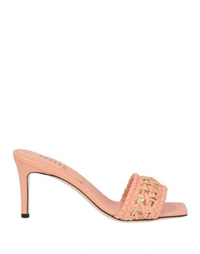 Serena Uziyel Woman Sandals Salmon Pink Size 8 Leather