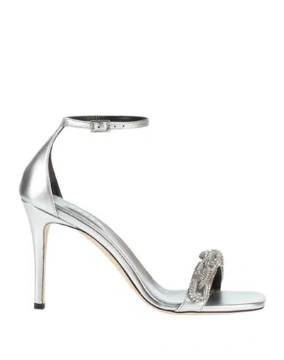 Serena Uziyel Woman Sandals Silver Size 8 Leather In Gray