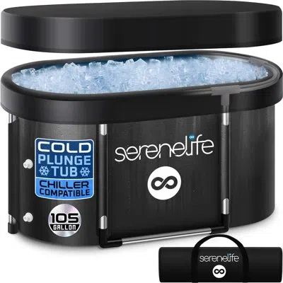 Serenelife 105 Gallon Insulated Oval Ice Bath Tub For Athletes, One Person Cold Plunge Therapy Recovery Pod For