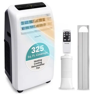 Serenelife 12,000 Btu Portable Air Conditioner With Heater And Remote In White