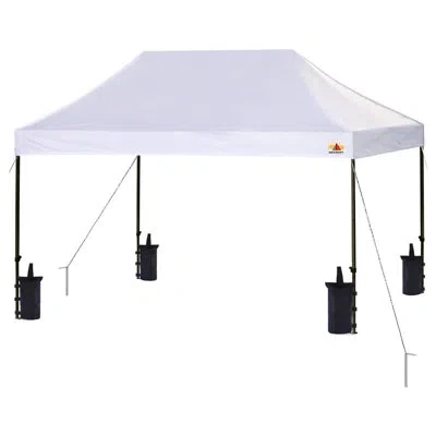 Serenelife 15 Ft. W X 10 Ft. D Steel Pop-up Canopy In White