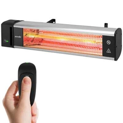 Serenelife 1500 Watt Electric Ceiling Mounted Patio Heater In Black