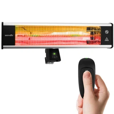 Serenelife 1500 Watt Electric Ceiling Mounted Patio Heater In Black