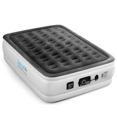Serenelife 18" Elevated Mattress With Built-in Pump-durable Automatic Electric Inflation Slabfl60 In White
