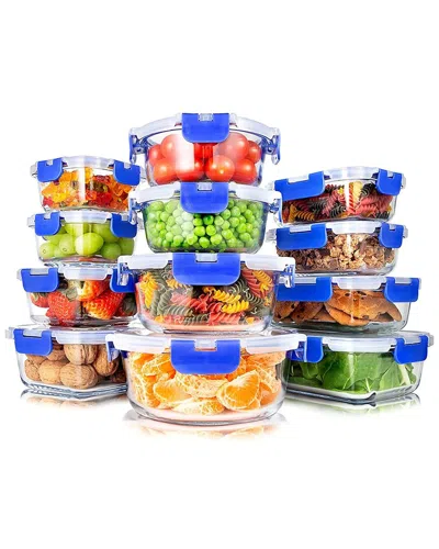 SERENELIFE SERENELIFE 24PC BLUE GLASS FOOD STORAGE CONTAINER SET