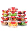 Serenelife 24pc Red Glass Food Storage Container Set In Red