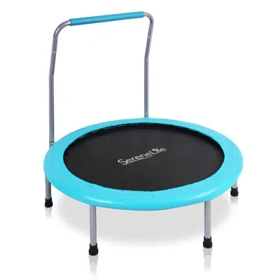 Serenelife 3' Foldable Round Fitness Trampoline With Handlebar