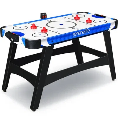 Serenelife 54'' 4 -player Air Hockey Table With Digital Scoreboard And Lights In Blue,black