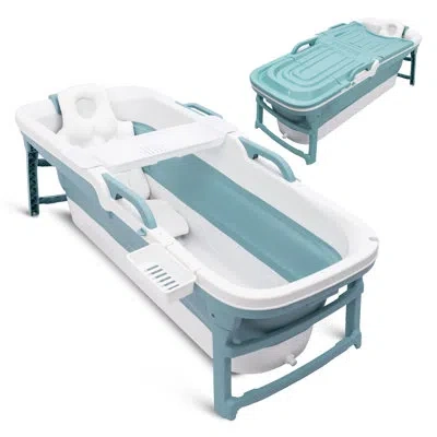 Serenelife 59" Portable Bathtub For Adults – Large Foldable Freestanding Bath Tub For Hot Spa, Collapsible For 