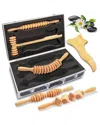 Serenelife 5pc Wood Therapy Massage Tools Kit In Brown