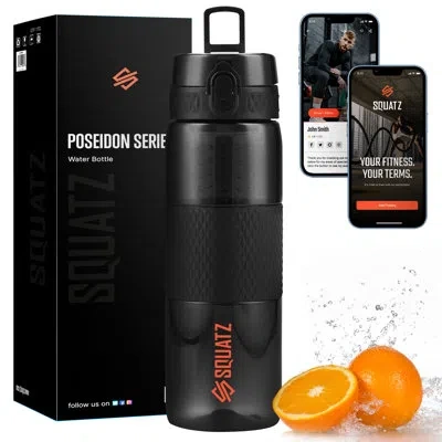 Serenelife 700ml. Sports Water Bottle With Infuser - Bpa Free, Blank Sleeve, Leak Proof And No Sweat Gym Bottle In Black