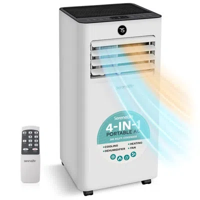 Serenelife 8,000 Btu Portable Air Conditioner And Heater, Small Ac With Dehumidifier And Fan, Mini Ac Unit With