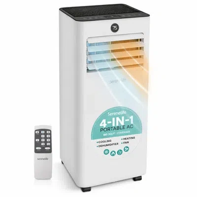Serenelife 8,000 Btu Portable Air Conditioner And Heater, Small Ac With Dehumidifier And Fan, Wifi Function, Mi