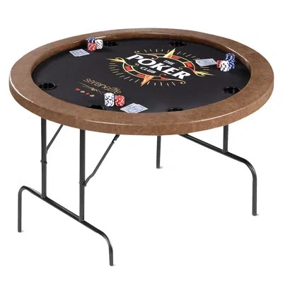 Serenelife 8-player Foldable Rounded Poker/casino Game Table With Cushioned Rail
