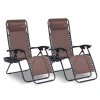 Serenelife Adjustable Folding Zero Gravity Chair In Brown