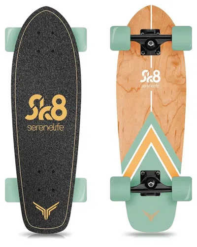 Serenelife Bamboo Green Maple Deck Skateboard