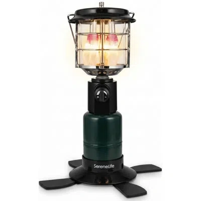Serenelife Camping Lantern 1500 Lumens, Bright Outdoor Lantern With Adjustable Light, Easy Ignition, Durable De In Black