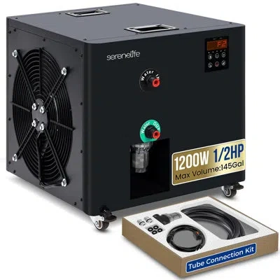Serenelife Cold Plunge Water Chiller - 1200w 1/2 Hp Cooling System With Quiet Design Refrigeration Compressor, 
