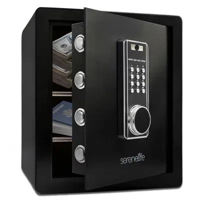 Serenelife Electronic Safe Box With Digital Keypad, Includes 2 Keys (black)