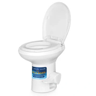 Serenelife Elongated One-piece Toilet (seat Included) In White