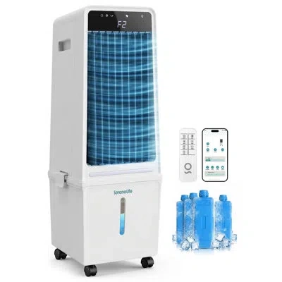 Serenelife Evaporative Air Cooler With 15 L Detachable Water Tank, Air Cooler With 1500 Cfm Cooling Power, Indo