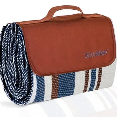 Serenelife Extra Large Picnic Blanket – 60" X 60" Waterproof Outdoor Mat With Soft Dual-layer Comfort, Foldable In Tan