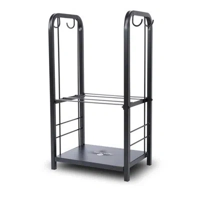 Serenelife Firewood Rack Holder, For Outdoor And Indoor Fireplace, Heavy Duty Wood Stackers Storage Organizer L In Black