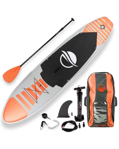 Serenelife Free-flow Stand Up Inflatable Paddleboard In Orange