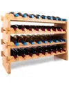 Serenelife Home Stackable Wine Storage Rack In Brown