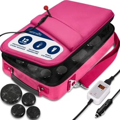 Serenelife Hot Stone Massage Kit - Portable Heated Rock Therapy System With Digital Temperature Controller, Inc
