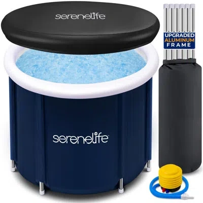 Serenelife Inflatable Insulated Cold Plunge Tub - One Person Ice Bath Tub With Lid, Cold Plunge Relaxation Pod  In Natural