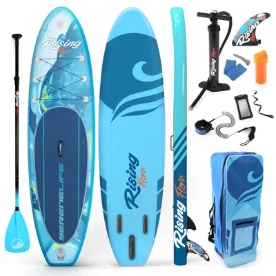 Serenelife Inflatable Stand Up Paddle Board (6 Inches Thick) With Premium Sup Accessories & Carry Bag | Wide St In Blue