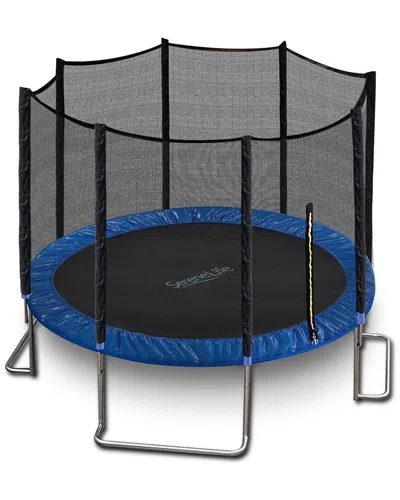 Serenelife Large Outdoor 12ft Trampoline For Kids In Blue
