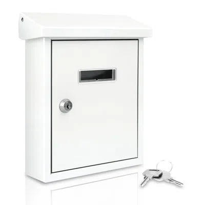 Serenelife Locking Wall Mounted Mailbox In White