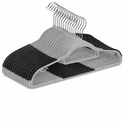 Serenelife . Non-slip Plastic Clothes Hanger - Durable And Space-saving Closet Organizers In Gray