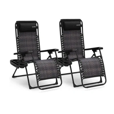 Serenelife Outdoor Foldable And Reclining Zero Gravity Chair In Gray