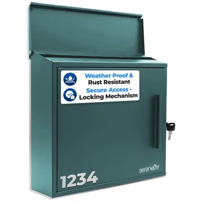 Serenelife Outdoor Wall Mount Locking Mailbox Apartment Letter Organizer, Includes 2 Keys In Green