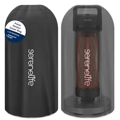 Serenelife Patio Heater Cover Bag - Heavy-duty, Uv Resistant, Waterproof Polypropylene & Polyurethane, Tear Res