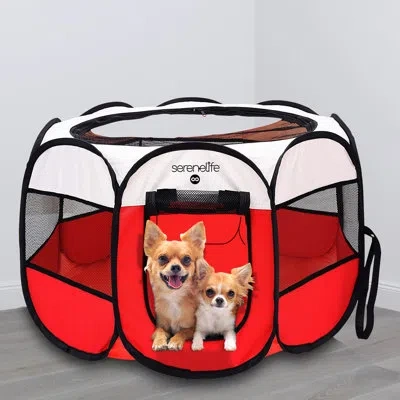 Serenelife Pet Carrier In Red