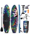 Serenelife Pink Free Flow Inflatable Stand Up Paddle Board In Blue