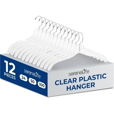 Serenelife Plastic Hangers – Non-slip, Crystal-cut, Durable & Space-saving Invisible Hangers For Suits & Clothi In Clear