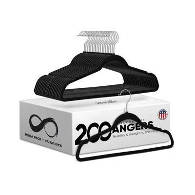 Serenelife Plastic Non-slip Standard Hanger For Suit/coat In Black