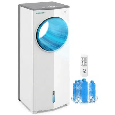 Serenelife Portable Evaporative Air Cooler With 4l Detachable Water Tank, 1800 Cfm Evaporative Cooler With Remo