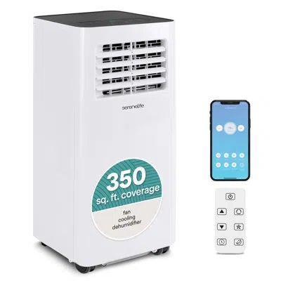 Serenelife Portable Room Air Conditioner – 8,000 Btu Compact Home A/c Unit With Dehumidifier & Fan Modes, Metal