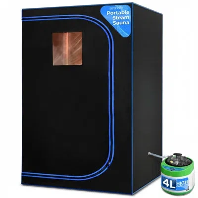 Serenelife Portable Sauna Box For Home, Steam Sauna Tent With 4l Steamer, Folding Sauna Chair, Remote Control I In Natural