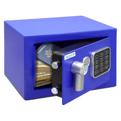 Serenelife Premium Steel Digital Safe Box - 9.1" X 6.7" X 6.7" | Secure Storage For Cash, Firearms & Jewelry |  In Polished Chrome